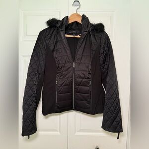 White House Black Market Quilted Black Puffer Jacket